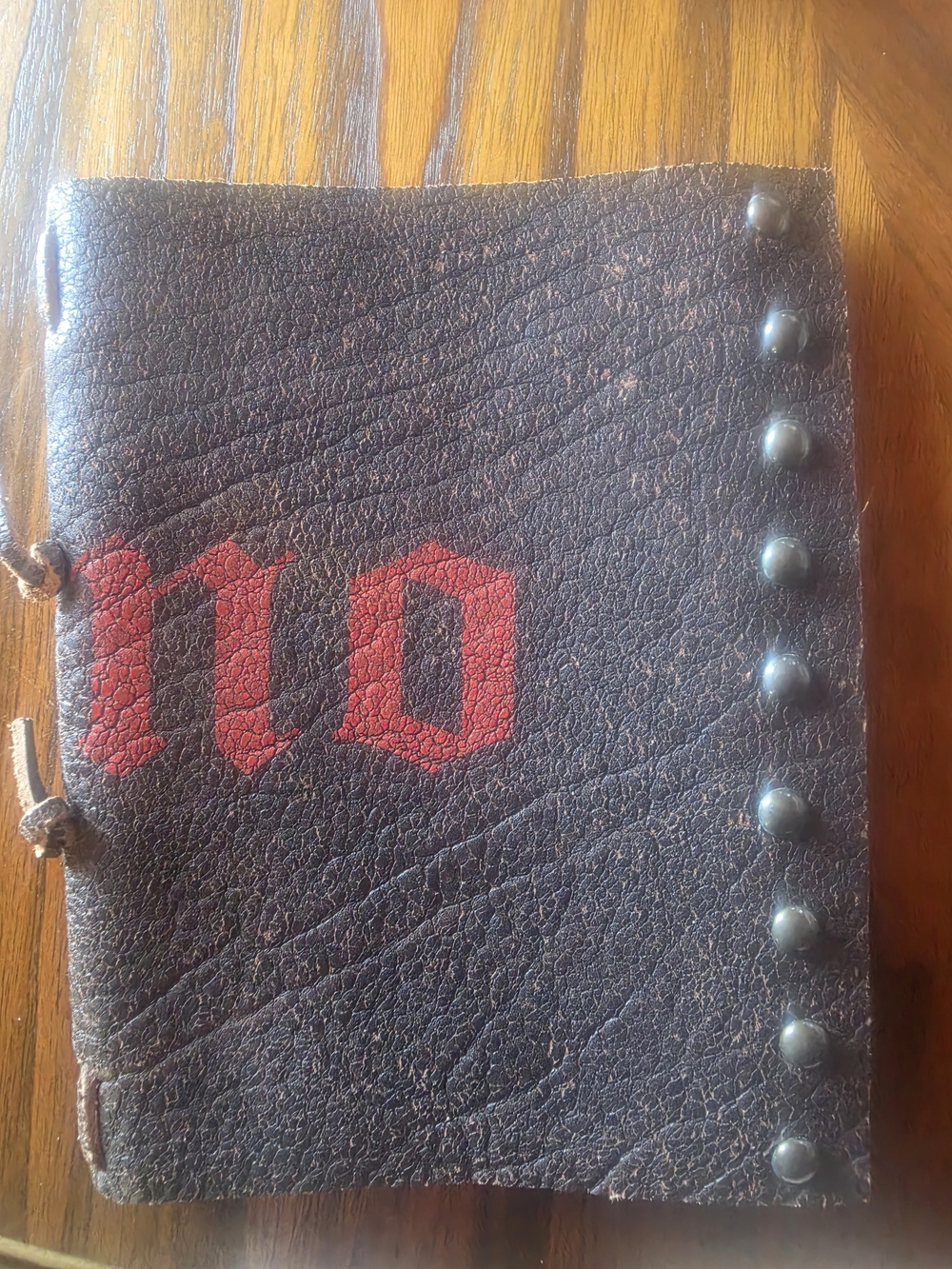 GENO Italian Leather Men’s Journal Cover Notebook with Metal Studded Accents